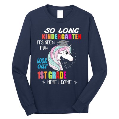 So Long Kindergarten 1st Grade Here I Come Graduation Girl Long Sleeve Shirt