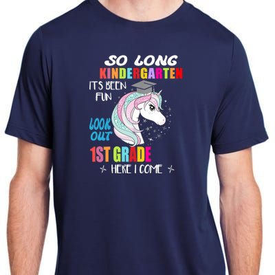 So Long Kindergarten 1st Grade Here I Come Graduation Girl Adult ChromaSoft Performance T-Shirt