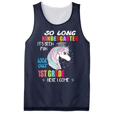 So Long Kindergarten 1st Grade Here I Come Graduation Girl Mesh Reversible Basketball Jersey Tank