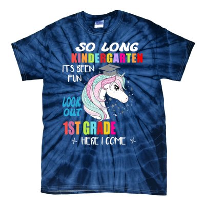 So Long Kindergarten 1st Grade Here I Come Graduation Girl Tie-Dye T-Shirt