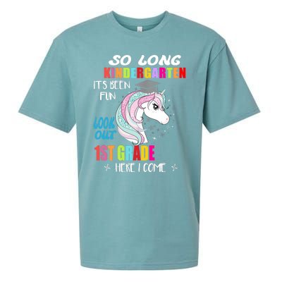 So Long Kindergarten 1st Grade Here I Come Graduation Girl Sueded Cloud Jersey T-Shirt