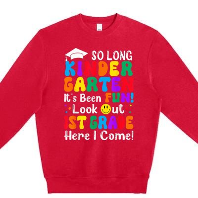 So Long Kindergarten 1st Grade Here I Come Back To School Premium Crewneck Sweatshirt