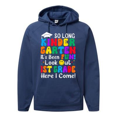 So Long Kindergarten 1st Grade Here I Come Back To School Performance Fleece Hoodie