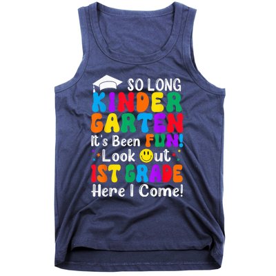 So Long Kindergarten 1st Grade Here I Come Back To School Tank Top