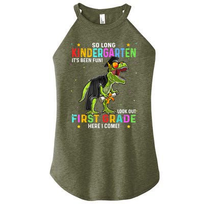 So Long Kindergarten Hello 1st Grade Dinosaur Boy Graduation Women’s Perfect Tri Rocker Tank