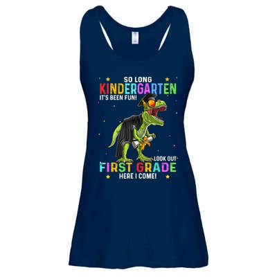 So Long Kindergarten Hello 1st Grade Dinosaur Boy Graduation Ladies Essential Flowy Tank