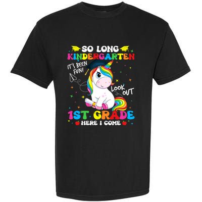 So Long Kindergarten 1st Grade Here I Come Garment-Dyed Heavyweight T-Shirt