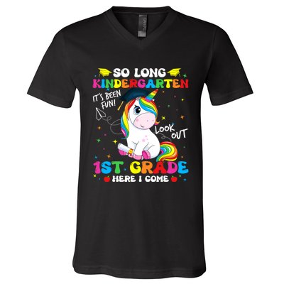 So Long Kindergarten 1st Grade Here I Come V-Neck T-Shirt