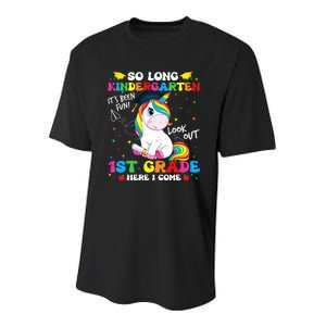 So Long Kindergarten 1st Grade Here I Come Youth Performance Sprint T-Shirt