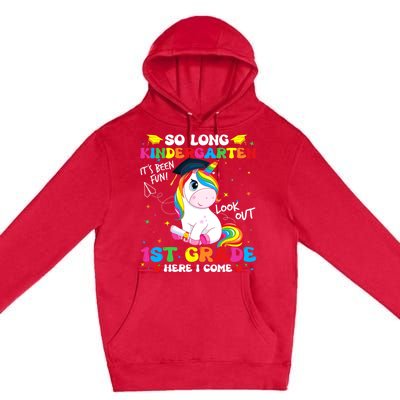 So Long Kindergarten 1st Grade Here I Come Premium Pullover Hoodie