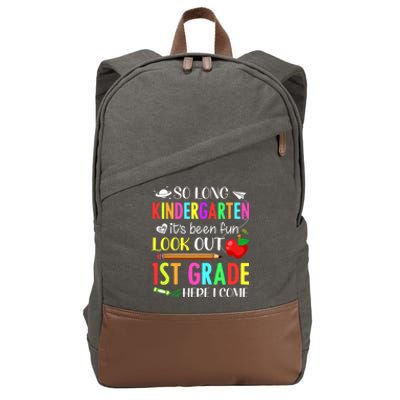 So Long Kindergarten 1st Grade Here I Come Cotton Canvas Backpack