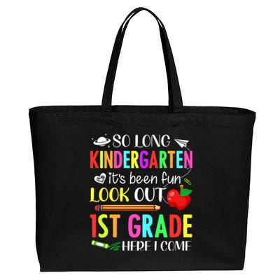 So Long Kindergarten 1st Grade Here I Come Cotton Canvas Jumbo Tote