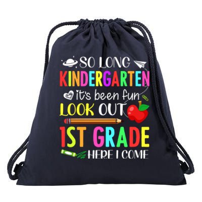 So Long Kindergarten 1st Grade Here I Come Drawstring Bag