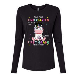 So Long Kindergarten Graduation Class 2024 Unicorn Womens Cotton Relaxed Long Sleeve T-Shirt