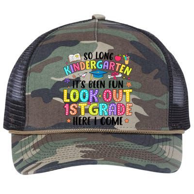 So Long Kindergarten Graduation 1st Grade Here I Come Retro Rope Trucker Hat Cap