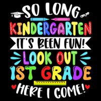 So Long Kindergarten Happy Last Day Of School Grad 2025  Sustainable Bucket Hat
