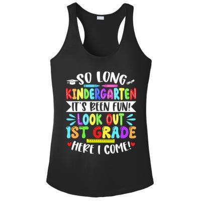 So Long Kindergarten Happy Last Day Of School Grad 2025  Ladies PosiCharge Competitor Racerback Tank