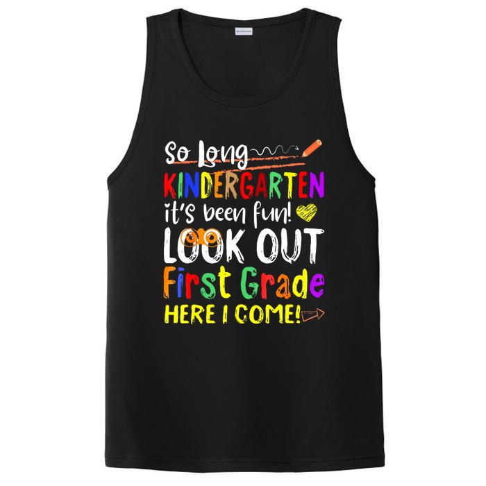 So Long Kindergarten Here I Come 1 Grade Graduation Fun PosiCharge Competitor Tank