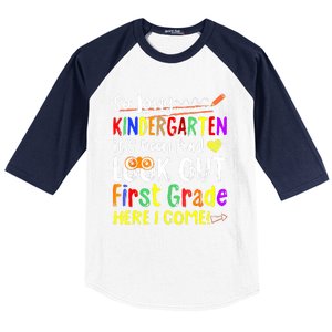 So Long Kindergarten Here I Come 1 Grade Graduation Fun Baseball Sleeve Shirt