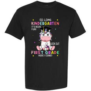 So Long Kindergarten Graduation Class 2024 Unicorn Garment-Dyed Heavyweight T-Shirt