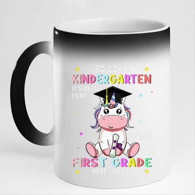 So Long Kindergarten Graduation Class 2024 Unicorn 11oz Black Color Changing Mug