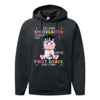 So Long Kindergarten Graduation Class 2024 Unicorn Performance Fleece Hoodie