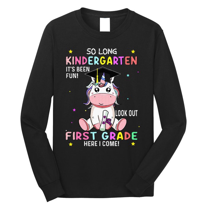 So Long Kindergarten Graduation Class 2024 Unicorn Long Sleeve Shirt