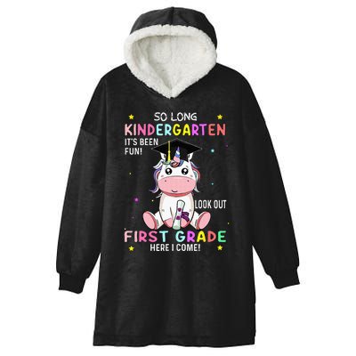 So Long Kindergarten Graduation Class 2024 Unicorn Hooded Wearable Blanket