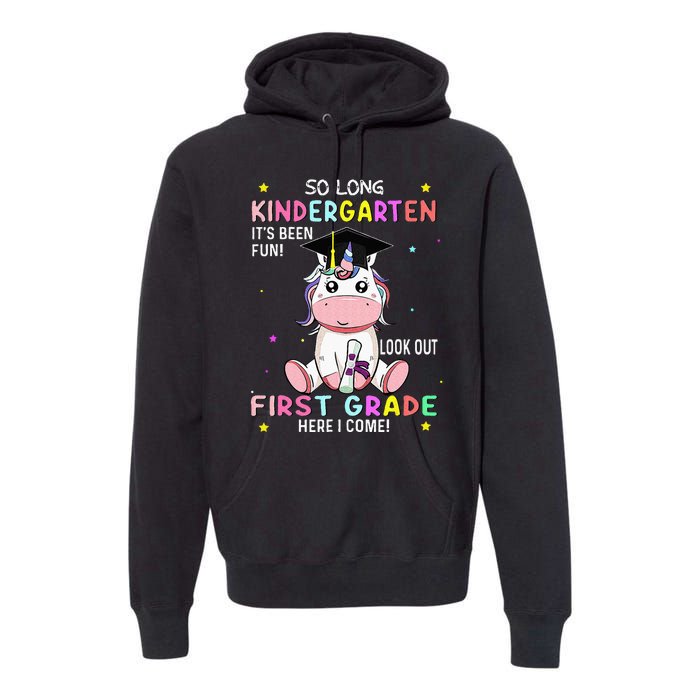 So Long Kindergarten Graduation Class 2024 Unicorn Premium Hoodie