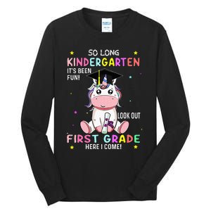 So Long Kindergarten Graduation Class 2024 Unicorn Tall Long Sleeve T-Shirt