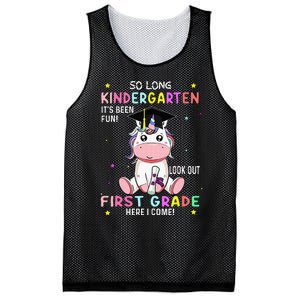 So Long Kindergarten Graduation Class 2024 Unicorn Mesh Reversible Basketball Jersey Tank