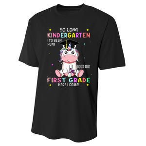 So Long Kindergarten Graduation Class 2024 Unicorn Performance Sprint T-Shirt