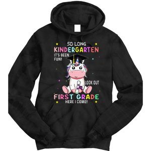 So Long Kindergarten Graduation Class 2024 Unicorn Tie Dye Hoodie