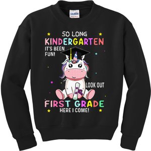 So Long Kindergarten Graduation Class 2024 Unicorn Kids Sweatshirt