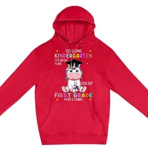 So Long Kindergarten Graduation Class 2024 Unicorn Premium Pullover Hoodie