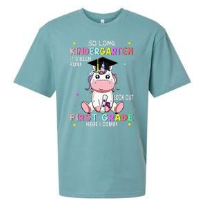 So Long Kindergarten Graduation Class 2024 Unicorn Sueded Cloud Jersey T-Shirt