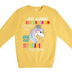 So Long Kindergarten 1st Grade Here I Come Graduation Premium Crewneck Sweatshirt