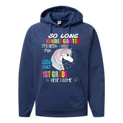 So Long Kindergarten 1st Grade Here I Come Graduation Performance Fleece Hoodie