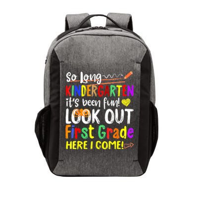 So Long Kindergarten Here I Come 1 Grade Graduation Fun Vector Backpack