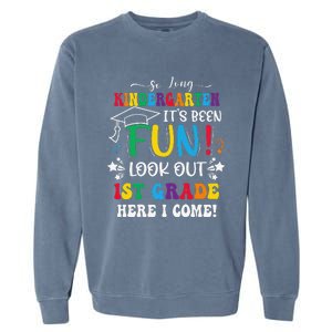 So Long Kindergarten 1st Grade Here I Come Graduation Garment-Dyed Sweatshirt