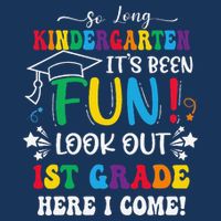 So Long Kindergarten 1st Grade Here I Come Graduation 7 Panel Mesh Trucker Snapback Hat