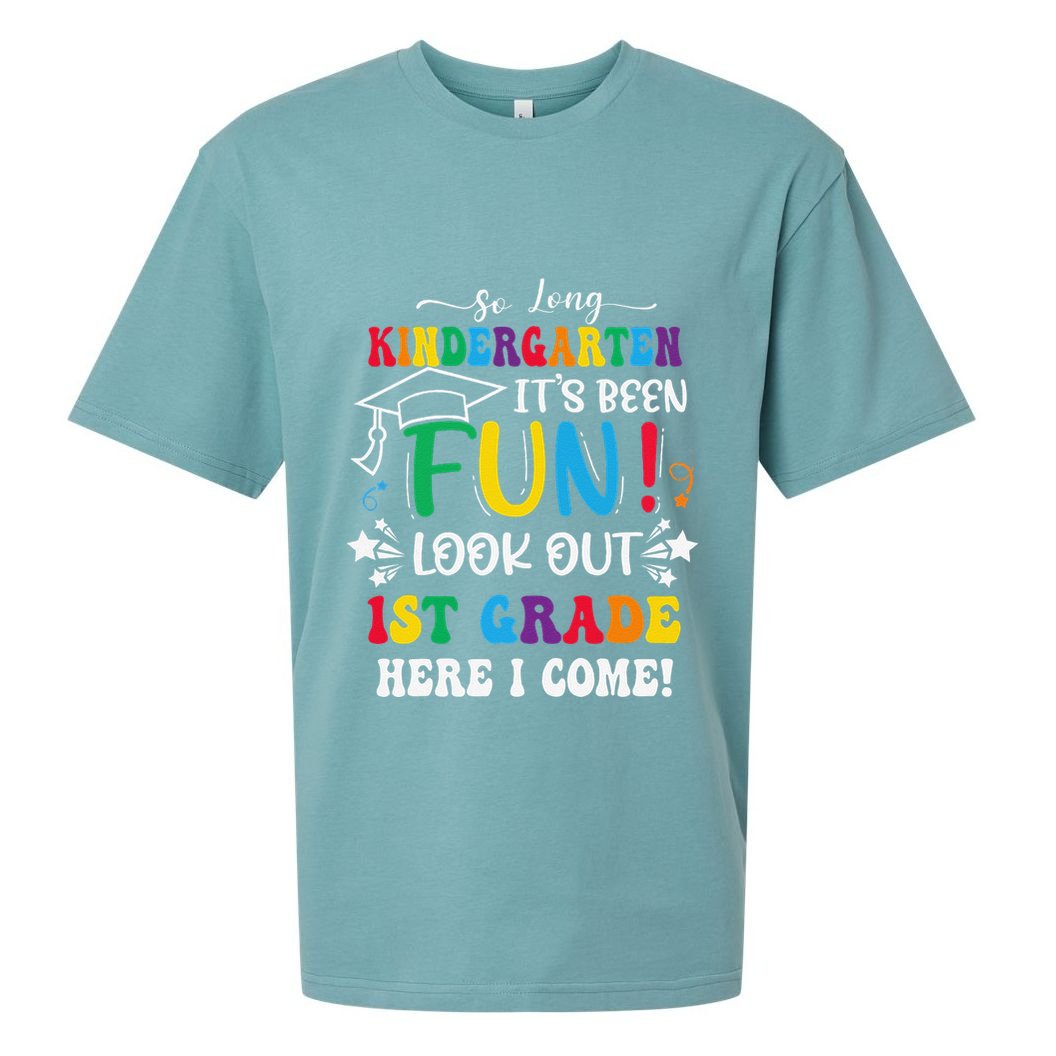 So Long Kindergarten 1st Grade Here I Come Graduation Sueded Cloud Jersey T-Shirt