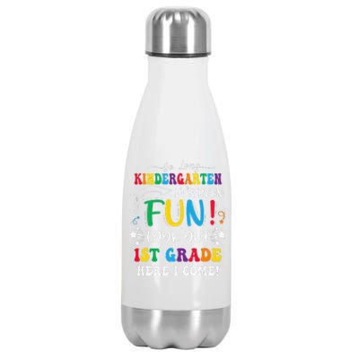 So Long Kindergarten 1st Grade Here I Come Graduation Stainless Steel Insulated Water Bottle