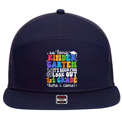 So Long Kindergarten Graduation 1st Grade Here I Come 7 Panel Mesh Trucker Snapback Hat