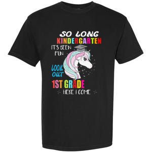 So Long Kindergarten 1st Grade Here I Come Graduation Garment-Dyed Heavyweight T-Shirt