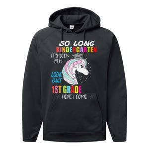 So Long Kindergarten 1st Grade Here I Come Graduation Performance Fleece Hoodie