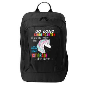 So Long Kindergarten 1st Grade Here I Come Graduation City Backpack