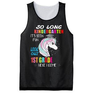 So Long Kindergarten 1st Grade Here I Come Graduation Mesh Reversible Basketball Jersey Tank