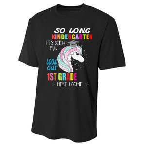 So Long Kindergarten 1st Grade Here I Come Graduation Performance Sprint T-Shirt