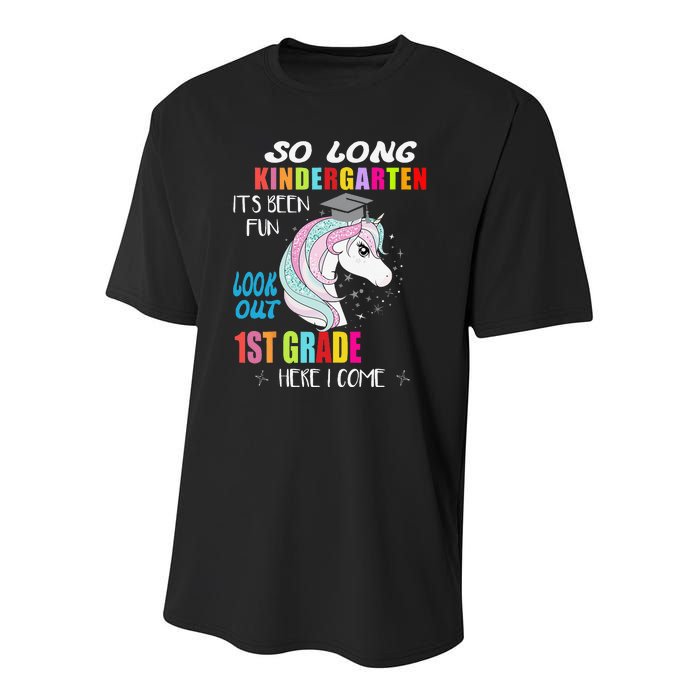 So Long Kindergarten 1st Grade Here I Come Graduation Youth Performance Sprint T-Shirt